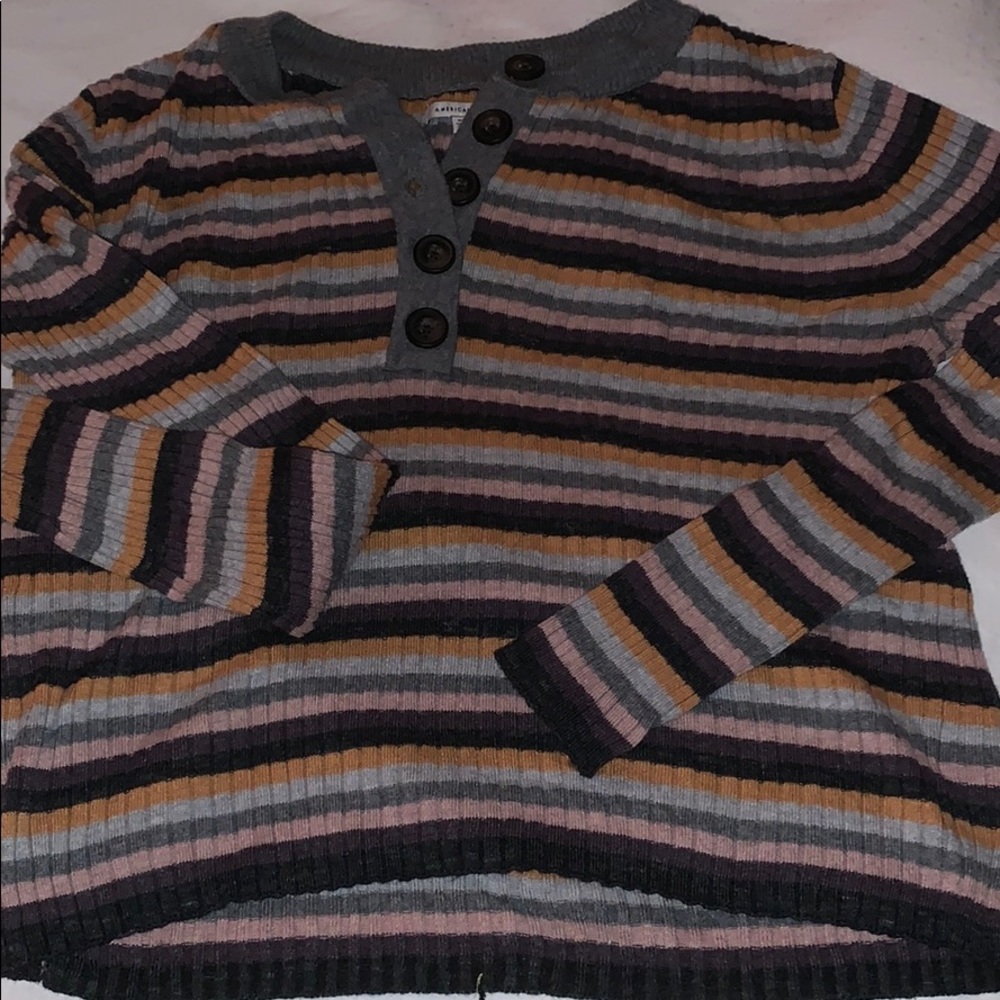 Striped Long Sleeve Sweater Shirt